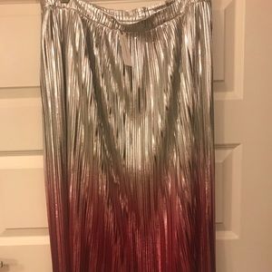 Anthropology A-line Gold and Pink Skirt